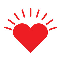 Shining Red Heart Symbol of Love
