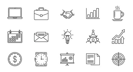 Business and finance icon set vector illustration for presentation and infographic design