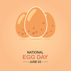 National egg day is observed every year in June 03.Vector illustration. 