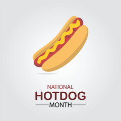 Vector graphics of national hot dog month. 