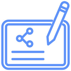 Plan Outline Blue Color Icon