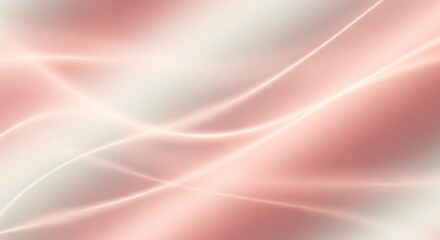 Abstract background with soft, glowing, diagonal wavy lines and smooth gradients in shades of pink and beige.