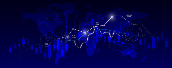 Financial market data analysis graph technology background image