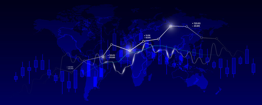 Financial market data analysis graph technology background image