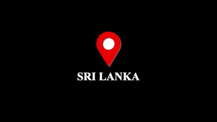 Srilanka location marker animation with transparent background