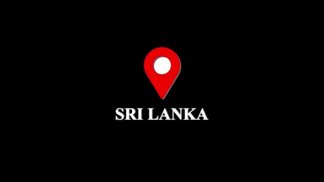 Srilanka location marker animation with transparent background