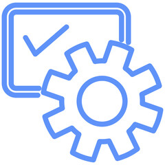 Plan Outline Blue Color Icon