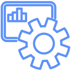 Plan Outline Blue Color Icon