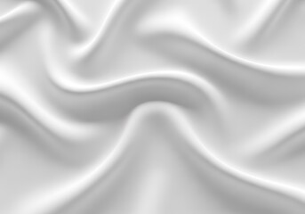 Naklejka premium Elegant White Silk Fabric with Soft Folds and Subtle Texture.