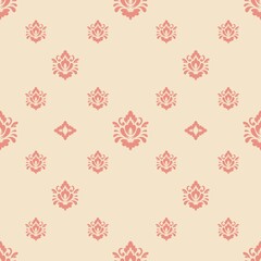 Elegant Floral Pattern with Soft Coral and Beige Background Design