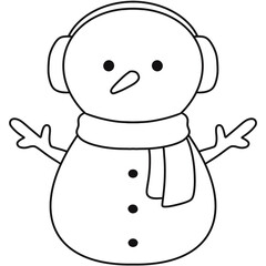 Snowman with Scarf outline