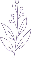 Minimalist Flower Line Art Element