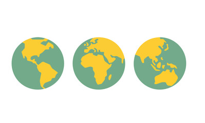 Green World Globes - stock illustration