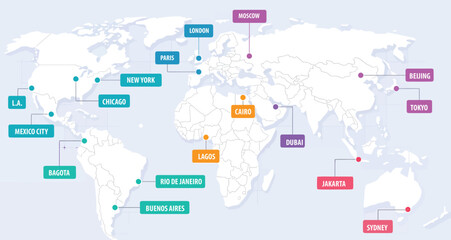 modern infographic template with world map