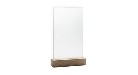 Empty transparent acrylic display stand in studio