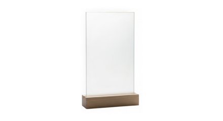 Empty transparent acrylic display stand in studio