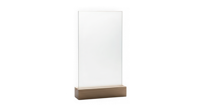 Empty transparent acrylic display stand in studio