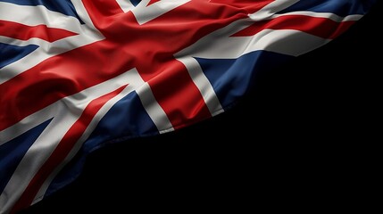 Union jack flag waving in the darkness