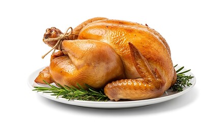 Roasted whole chicken with rosemary for holiday