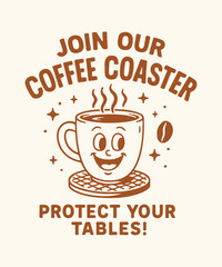 The Social Coffee Club – Vintage Organic T-Shirt Design | Minimal Coffee Quote Graphic for Barista & Café Lovers