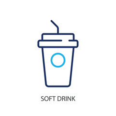 Soft drink thin line icons. Original vector illustration.