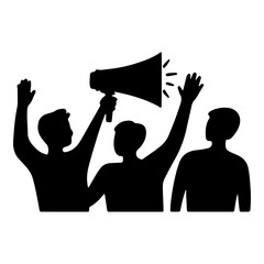 People Protesting Crowd Silhouette