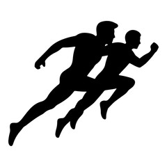 Running Athletes Runners Silhouette