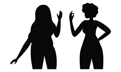 Silhouettes two confident women swimwar