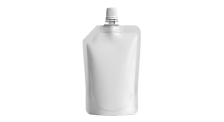 Isolated Spout Pouch Transparent Packaging on White Background