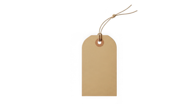Blank brown paper tag with string