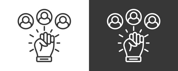 Empowerment Icon Set Vector Collection Isolated In Black And White