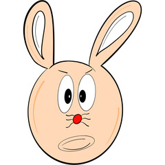 Angry Bunny Cartoon Illustration