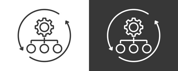 Organization Structure Icon Set Vector Collection Isolated In Black And White