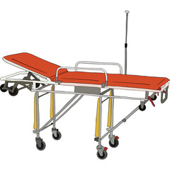 Rescue stretcher bed illustration