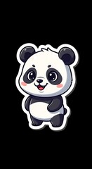 Naklejka premium Adorable Panda Illustration - A Cute and Playful Cartoon Character.