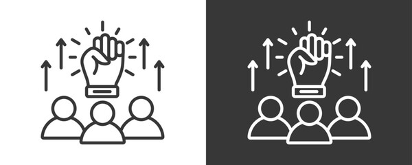 Empowerment Icon Set Vector Collection Isolated In Black And White