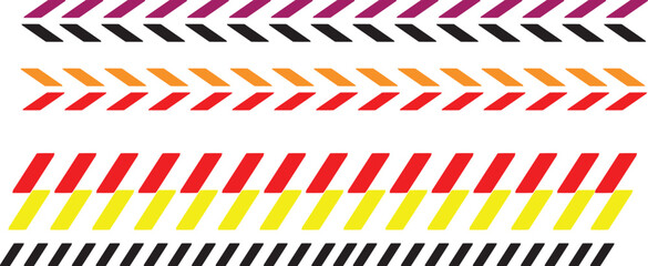 Caution Tape Pattern Set. for Security Barrier, Alert Signal Tape	