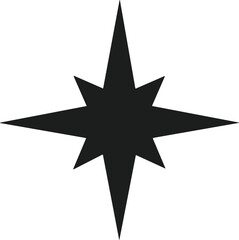 Obraz premium Black eight pointed star sparkle shape silhouette vector graphic 1