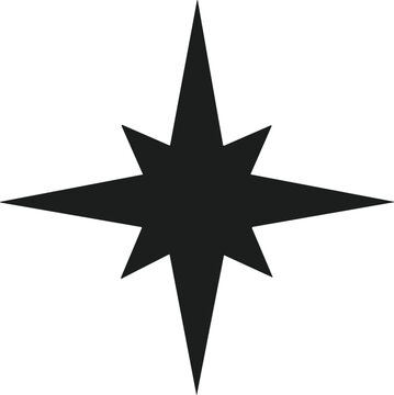 Black eight pointed star sparkle shape silhouette vector graphic 1
