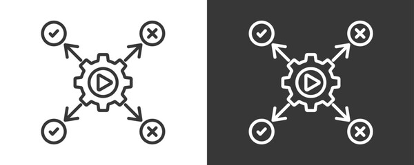 Decision Support System Icon Set Vector Collection Isolated In Black And White