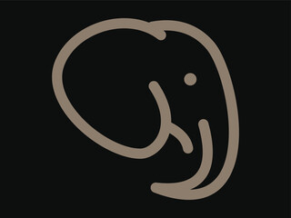 Modern Minimalist Elephant Icon Vector Design