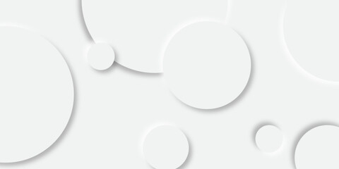 Abstract grey geometric overlapping circle background Neomorphs style. Presentation slide template. Vector circles design Object web round shape clean modern poster, banner background Vector	