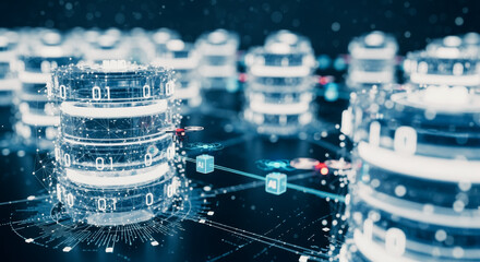 A conceptual vision of data servers illuminates the intricate world of digital information and processing, and the technological landscape.