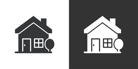 Residential Property icon. Solid glyph series icon