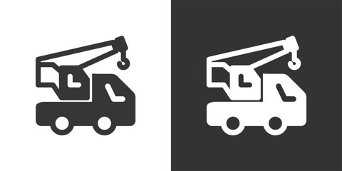 Crane Truck icon. Solid glyph series icon