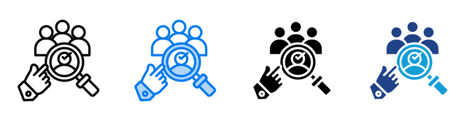 Candidate selection icon set multiple style collection