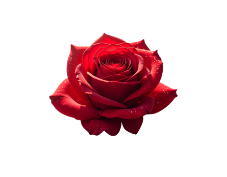  Rose Rouge Romantique avec Pétales et Cœurs – Saint-Valentin PNG