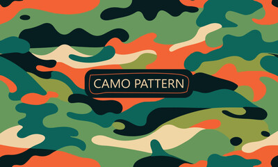 Modern Camouflage Print with Organic Shapes