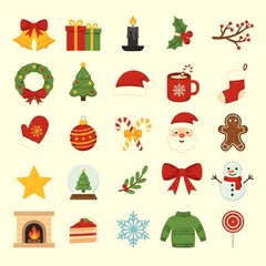 christmas icons set