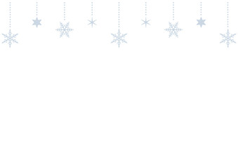 雪の結晶と星をあしらった吊り下げフレーム/アイスブルーのやさしい冬デザイン